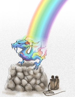 虹ニ（虹＋虫兒）のイラスト